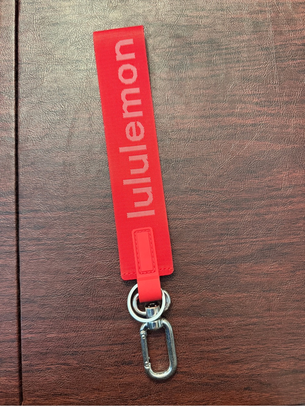 lululemon athletica Red Wrist Key Lanyard with Metal Clip